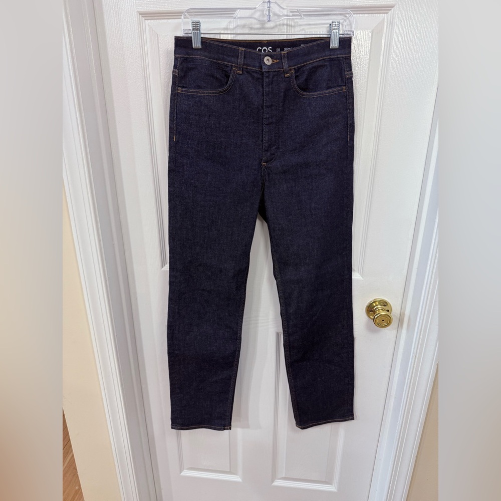 Women’s COS Dark Wash Straight Leg Jeans Size 28 Quiet Luxury - Picture 2 of 8